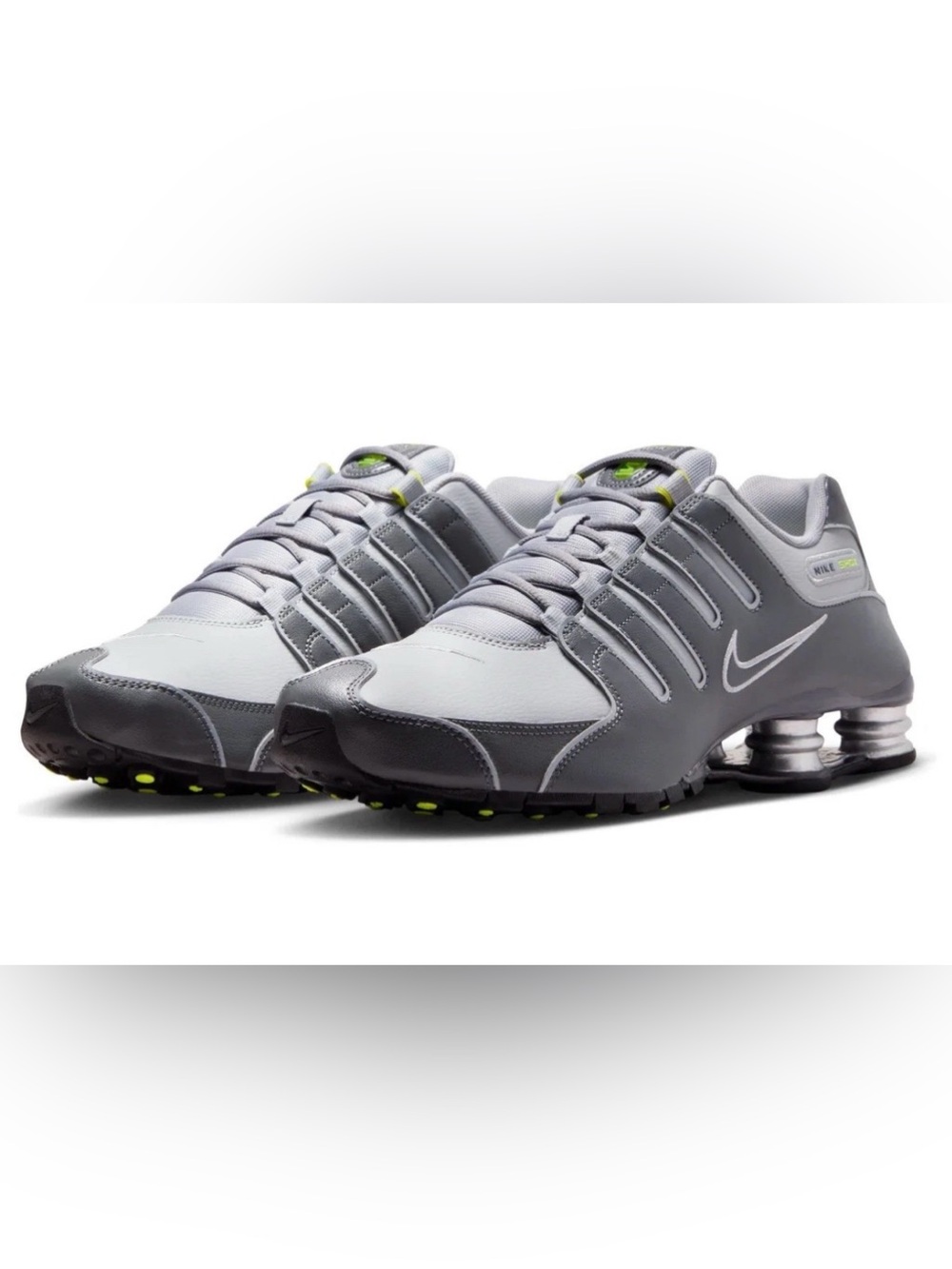 Nike Shox NZ Dark Wolf Grey Volt Athletic Running Sneakers 378341-009 Mens Sz 10